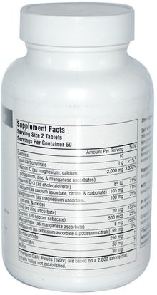 الفيتامينات، المكملات الغذائية، أسكوربات المغنيسيوم Source Naturals, Ultimate Ascorbate C, 1000 mg, 100 Tablets