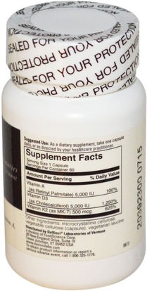 الفيتامينات، فيتامين أ & د، فيتامين d3 DaVinci Laboratories of Vermont, A D K, 60 Capsules