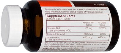 الفيتامينات، فيتامين ب Carlson Labs, Tri-B, Vitamin B Complex, 360 Tablets