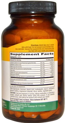 الفيتامينات، فيتامين ب المعقدة Country Life, HI-B100, 100 Tablets