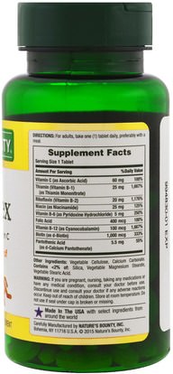 الفيتامينات، فيتامين ب المعقدة Natures Bounty, Super B-Complex with Folic Acid Plus Vitamin C, 150 Tablets