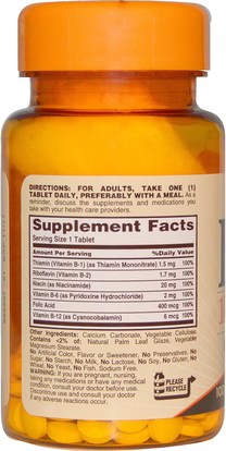 الفيتامينات، فيتامين ب المعقدة Sundown Naturals, B-Complex, 100 Tablets