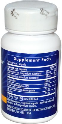 الفيتامينات، فيتامين ب Enzymatic Therapy, DMG-B15-Plus, Energy, 60 Veggie Caps