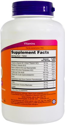 الفيتامينات، فيتامين ب Now Foods, B-50, 250 Tablets
