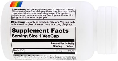 الفيتامينات، فيتامين ب Solaray, Niacin, 100 mg, 100 Veggie Caps