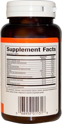 الفيتامينات، فيتامين ب، فيتامين ب معقدة، ب مكافحة الإجهاد Natural Factors, Stress B Formula, Plus 1000 mg C, 90 Tablets