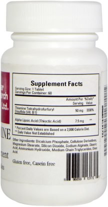 الفيتامينات، فيتامين ب، فيتامين ب 1 - الثيامين Cardiovascular Research Ltd., Lipothiamine, 60 Enteric Coated Tablets