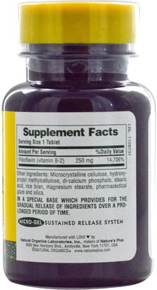 الفيتامينات، فيتامين ب، فيتامين b2 - الريبوفلافين Natures Plus, Vitamin B-2, 250 mg, 60 Tablets