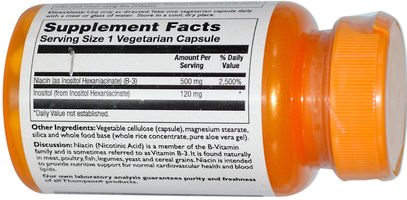 الفيتامينات، فيتامين ب، فيتامين b3، النياسين دافق مجانا Thompson, No Flush Niacin, 500 mg, 30 Veggie Caps
