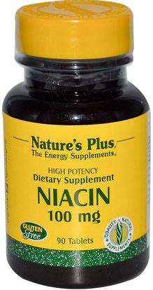 الفيتامينات، فيتامين ب، فيتامين b3، فيتامين b3 - النياسين Natures Plus, Niacin, 100 mg, 90 Tablets