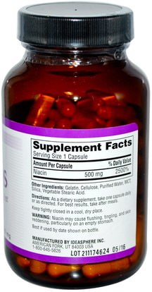 الفيتامينات، فيتامين ب، فيتامين b3، فيتامين b3 - النياسين Twinlab, Niacin (B-3) Caps, 500 mg, 100 Capsules