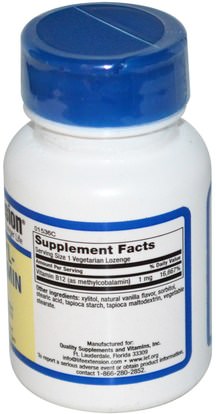 الفيتامينات، فيتامين b12، فيتامين b12 - ميثيلكوبالامين Life Extension, Methylcobalamin, 1 mg, 60 Veggie Lozenges