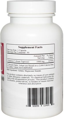 الفيتامينات، فيتامين ج Cardiovascular Research Ltd., Ecological Formulas, Vitamin C-1000, 90 Capsules