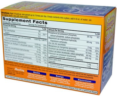 الفيتامينات، فيتامين ج Emergen-C, 1,000 mg Vitamin C, Acai Berry, 30 Packets, 8.4 g Each