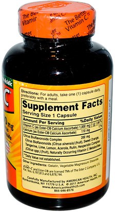 الفيتامينات، فيتامين ج، استر بيوفلافونويدس ج American Health, Ester-C With Citrus Bioflavonoids, 1,000 mg, 90 Capsules