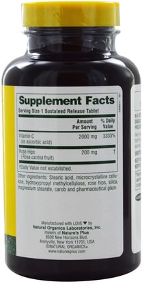 الفيتامينات، فيتامين ج Natures Plus, Ultra-C, 2000 mg, 90 Tablets