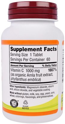 الفيتامينات، فيتامين ج NutriBiotic, Vitamin C, 1000 mg, 60 Vegan Tablets