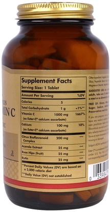 الفيتامينات، فيتامين ج Solgar, Ester-C Plus, Vitamin C, 1,000 mg, 180 Tablets
