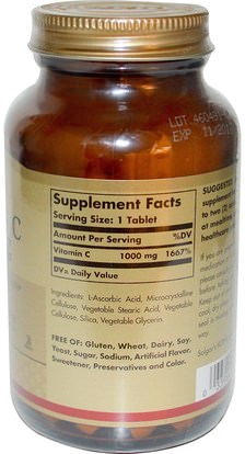 الفيتامينات، فيتامين ج Solgar, Vitamin C, 1000 mg, 90 Tablets