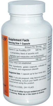 الفيتامينات، فيتامين ج Source Naturals, Metabolic C, 500 mg, 180 Capsules