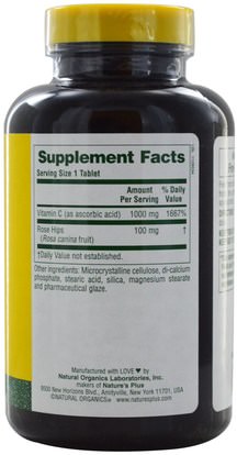 الفيتامينات، وفيتامين ج، وفيتامين ج حمض الاسكوربيك Natures Plus, Vitamin C, 1000 mg, 180 Tablets