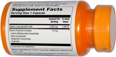 الفيتامينات، وفيتامين ج، وفيتامين ج حمض الاسكوربيك Thompson, C1000 mg, 60 Capsules