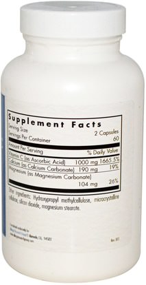 الفيتامينات، فيتامين ج، فيتامين ج مخزنة Allergy Research Group, Buffered Vitamin C, 120 Veggie Caps
