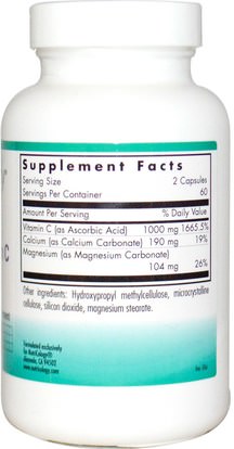 الفيتامينات، فيتامين ج، فيتامين ج مخزنة Nutricology, Buffered Vitamin C, 120 Veggie Caps