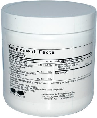 الفيتامينات، فيتامين ج، فيتامين ج مخزنة Thorne Research, Buffered C Powder, 8 oz (227 g)