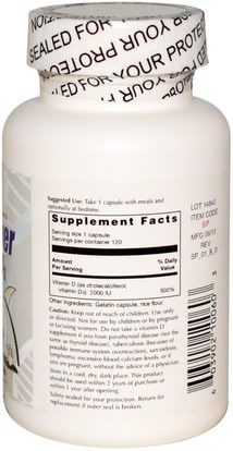 الفيتامينات، فيتامين d3 Life Enhancement, SunPower Vitamin D3, 120 Capsules