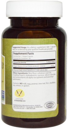 الفيتامينات، فيتامين d3 MRM, Vegan Vitamin D3, 2,500 IU, 60 Vegan Capsules