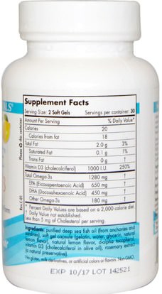 الفيتامينات، فيتامين d3 Nordic Naturals, Ultimate Omega-D3, Lemon, 1000 mg, 60 Soft Gels