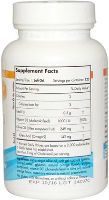 الفيتامينات، فيتامين d3 Nordic Naturals, Vitamin D3, Orange, 250 mg, 120 Soft Gels