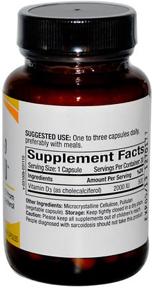الفيتامينات، فيتامين d3 Pure Essence, Vitamin-D, 2000 IU, 30 Veggie Caps
