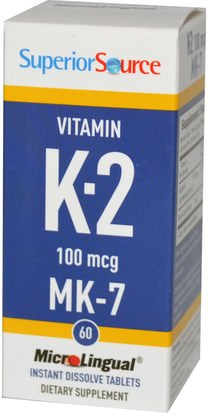 الفيتامينات، فيتامين k Superior Source, Vitamin K-2, 100 mcg, 60 Microlingual Instant Dissolve Tablets