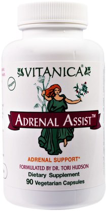 Vitanica, Adrenal Assist, Adrenal Support, 90 Veggie Caps ,المكملات الغذائية، دعم الكظرية