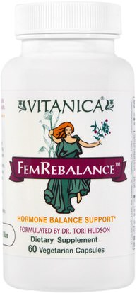 Vitanica, Fem Rebalance, 60 Veggie Caps ,الصحة، متلازمة ما قبل الحيض، بريمنستروال