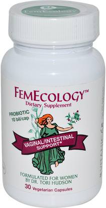 Vitanica, FemEcology, Vaginal/Intestinal Support, 30 Veggie Caps ,والصحة، والمرأة، والمكملات الغذائية، البروبيوتيك، استقرت البروبيوتيك