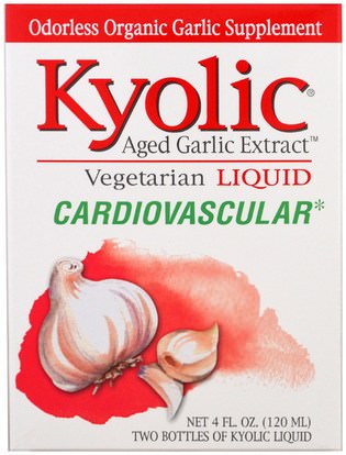 Wakunaga - Kyolic, Aged Garlic Extract, Cardiovascular, Liquid, 2 bottles, 2 fl oz (60 ml) Each ,Herb-sa