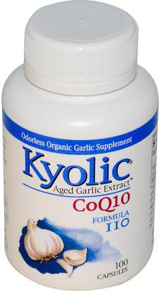 Wakunaga - Kyolic, Aged Garlic Extract CoQ10 Formula 110, 100 Capsules ,المكملات الغذائية، أنزيم q10، coq10، المضادات الحيوية والثوم