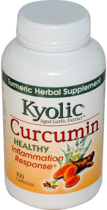 Wakunaga - Kyolic, Aged Garlic Extract, Inflamation Response, Curcumin, 100 Capsules ,المكملات الغذائية، مضادات الأكسدة، الكركمين، الكركم