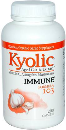Wakunaga - Kyolic, Aged Garlic Extract, Immune, Formula 103, 200 Capsules ,Herb-sa