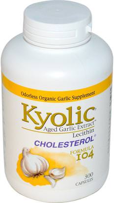 Wakunaga - Kyolic, Aged Garlic Extract with Lecithin, Cholesterol Formula 104, 300 Capsules ,المكملات الغذائية، المضادات الحيوية، الثوم
