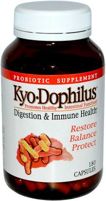 Wakunaga - Kyolic, Kyo-Dophilus, Digestion & Immune Health, 180 Capsules ,المكملات الغذائية، البروبيوتيك، استقرت البروبيوتيك
