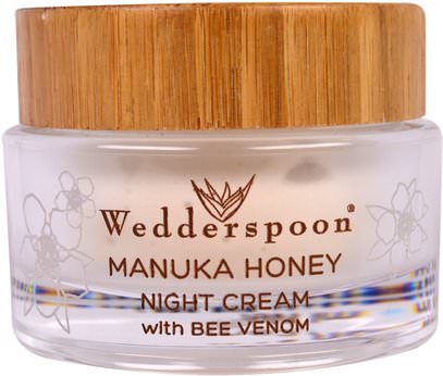 Wedderspoon, Manuka Honey Night Cream with Bee Venom, 1.7 fl oz (50 ml) ,الجمال، العناية بالوجه، مانوكا العسل العناية بالبشرة، الكريمات المستحضرات، الأمصال