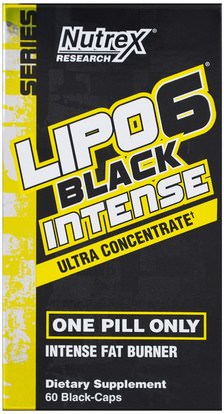وفقدان الوزن، والنظام الغذائي، والرياضة Nutrex Research Labs, Lipo 6 Black Intense, Ultra Concentrate, 60 Black-Caps