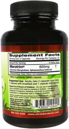 وفقدان الوزن، والنظام الغذائي Ultra Laboratories, Meratrim, 800 mg, 60 Capsules