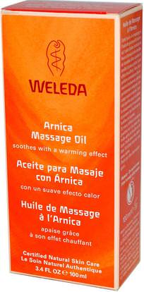 Weleda, Arnica Massage Oil, 100 ml (3.4 fl oz) ,الأعشاب، أرنيكا مونتانا، الجلد، زيت التدليك