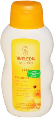 Weleda, Baby, Body Lotion, Calendula, 6.8 fl oz (200 ml) ,حمام، الجمال، غسول الجسم، إمرأة، لوسيون