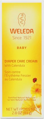 Weleda, Baby, Diaper Care Cream with Calendula, 2.8 oz (81 g) ,الجمال، العناية بالوجه، حروق الشمس حماية الشمس، آذريون، صحة الأطفال، الكريمات حفاضات